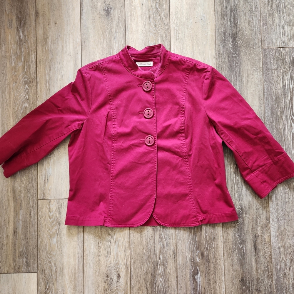 Coldwater Creek Pink Button Down Shacket
